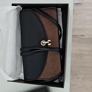 Charles & Keith Black and Brown Crossbody Bag